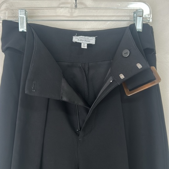 & Other Stories wide leg belted trousers high rise size 4 small black - Picture 3 of 7